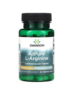 Swanson, AjiPure L-Arginin, 500 mg, 60 vegetarische Kapseln Swanson, AjiPure L-Arginin, 500 mg, 60 vegetarische Kapseln