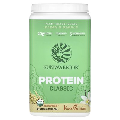 Sunwarrior, Classic Białko, wanilia, 1,65 funta (750 g)