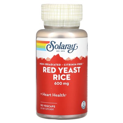 Solaray, czerwony ryż drożdży, 600 mg, 90 Vegcaps Solaray, czerwony ryż drożdży, 600 mg, 90 Vegcaps