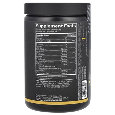 Reguła jedno białka, energetyzowane amino, brzoskwiniowe mango, 9,52 uncji (270 g)