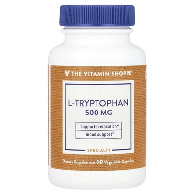 Witaminy Shoppe, L-Tryptofan, 500 mg, 60 kapsułek warzywnych
