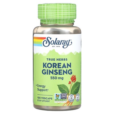 Solaray, True Herbs, Koreanischer Ginseng, 550 mg, 100 vegetarische Kapseln