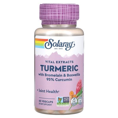 Solaray, Essential Extracts, Turmeric with Bromelain and Boswellia, 60 Vegcaps