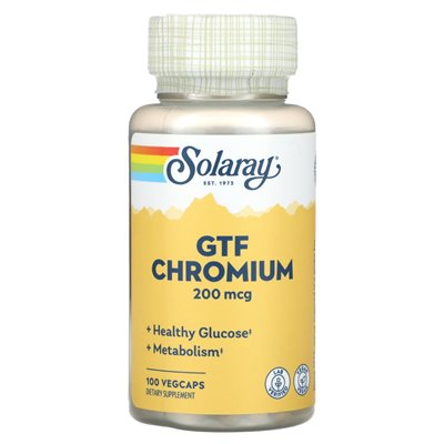 Solaray, GTF Chromium, 200 mcg, 100 Vegcaps Solaray, GTF Chromium, 200 mcg, 100 Vegcaps