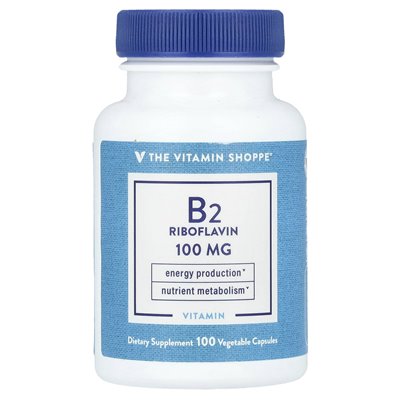 Witaminy Shoppe, witamina B2 ryboflawina, 100 mg, 100 kapsułek warzywnych