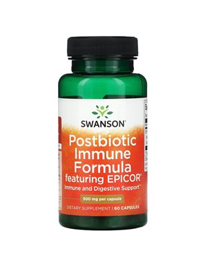 Swanson, Postbiotic Immune Formula with Epicore, 500mg, 60 Capsules Swanson, Postbiotic Immune Formula with Epicore, 500mg, 60 Capsules