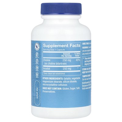 Witaminy Shoppe, cholina i inozytol, 500 mg, 100 kapsułek