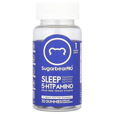 Sugarbeard, Sleep 5-HTP Amino Gummi, 32 gummy Sugarbeard, Sleep 5-HTP Amino Gummi, 32 gummy