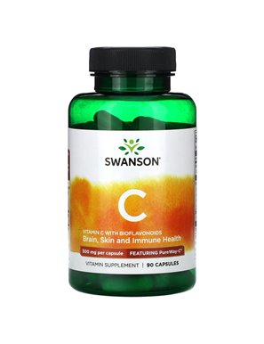 Swanson, Vitamin C with BioFlavonoids, 500 mg, 90 Capsules Swanson, Vitamin C with BioFlavonoids, 500 mg, 90 Capsules