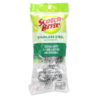 Scotch-Brite, Stainless Steel Scrubbers, 3 Scrubbers