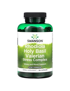 Swanson, Rhodiola Heiliges Basilikum Baldrian Stress Complex, 180 Kapseln Swanson, Rhodiola Heiliges Basilikum Baldrian Stress Complex, 180 Kapseln