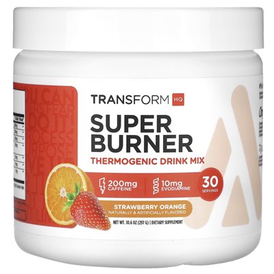 TransformHQ, Super Burner, Thermogeniczny mieszanka napojów, pomarańcza truskawkowa, 10,6 uncji (297 g) TransformHQ, Super Burner, Thermogeniczny mieszanka napojów, pomarańcza truskawkowa, 10,6 uncji (297 g)