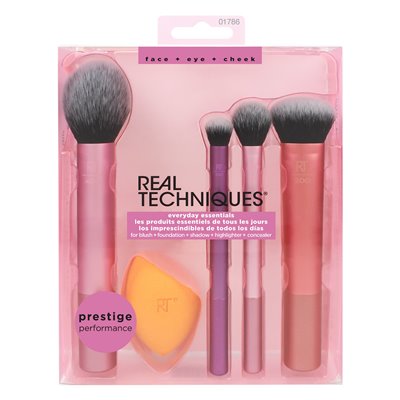 Real Techniques, Everyday Essentials, für Rouge + Foundation + Lidschatten + Highlighter + Concealer, 5 Stück