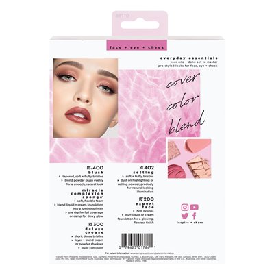 Prawdziwe techniki, codzienne niezbędne, dla Blush + Foundation + Shadow + Highlighter + Comprealer, 5 sztuk
