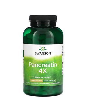 Swanson, Trypsyna 4x, Potrójna Siła, 375 mg, 300 enteric-pokrytych tabletek Swanson, Trypsyna 4x, Potrójna Siła, 375 mg, 300 enteric-pokrytych tabletek