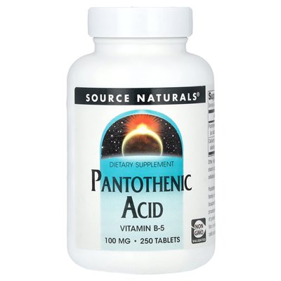 Źródło naturalne, kwas pantotenowy, 100 mg, 250 tabletek