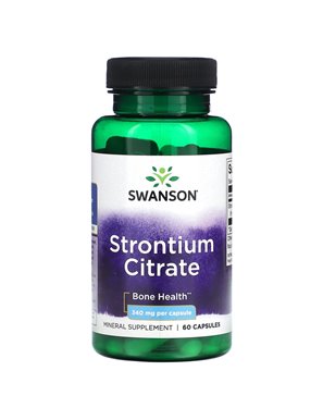 Swanson, Cytrynian Strontu, 340 mg, 60 Kapsułek Swanson, Cytrynian Strontu, 340 mg, 60 Kapsułek