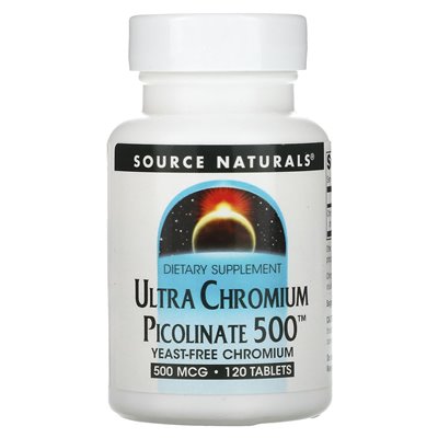 Source Naturals, Ultra Chrom Picolinian 500, 500 mcg, 120 Tabletek Source Naturals, Ultra Chrom Picolinian 500, 500 mcg, 120 Tabletek