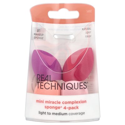 Real Techniques, Mini Miracle Sponge® Complexion, 4 Packs
