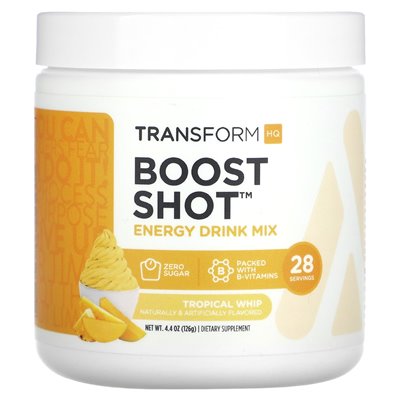 TransformHQ, Boost Shot, Energy Drink Mix, Tropical Whip, 4,4 uncji (126 g)