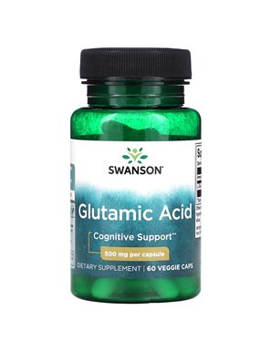 Swanson, Glutamic Acid, 500mg, 60 Vegetarian Capsules Swanson, Glutamic Acid, 500mg, 60 Vegetarian Capsules