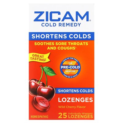 Zicam, Cold Remedy, Lozenges, Wild Cherry , 25 Individually Wrapped Lozenges Zicam, Cold Remedy, Lozenges, Wild Cherry , 25 Individually Wrapped Lozenges