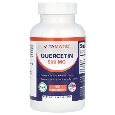 Vitamatic, kwercetyna, 500 mg, 120 kapsułek wegetariańskich