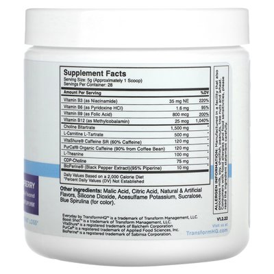 TransformHQ, Everyday Super Boost, Blue Raspberry, 0.31 lb (140 g) TransformHQ, Everyday Super Boost, Blue Raspberry, 0.31 lb (140 g)