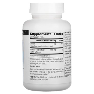 Source Naturals, Guarana Energizer, 900 mg, 60 tabletek Source Naturals, Guarana Energizer, 900 mg, 60 tabletek