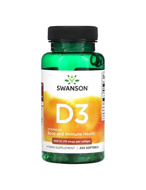 Swanson, Vitamin D3, 400 IU (10 mcg), 250 Softgels