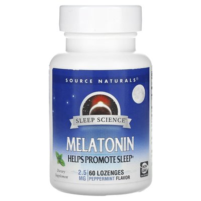 Źródło Naturals, Sleep Science, Melatonin, Pepperermint, 2,5 mg, 60 ssaków