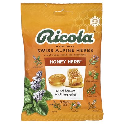 Ricola, Honey Herb®, 24 owinięte krople Ricola, Honey Herb®, 24 owinięte krople