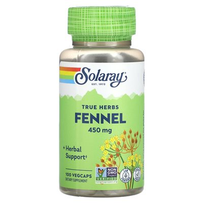 Solaray, True Herbs, Fenchel, 450 mg, 100 vegetarische Kapseln