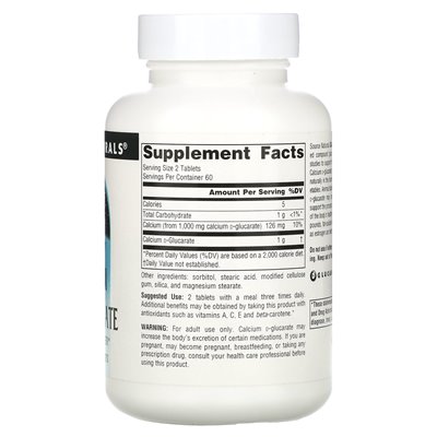 Źródło Naturals, D-glukaran wapnia, 1000 mg, 120 tabletek (500 mg na tablet) Źródło Naturals, D-glukaran wapnia, 1000 mg, 120 tabletek (500 mg na tablet)