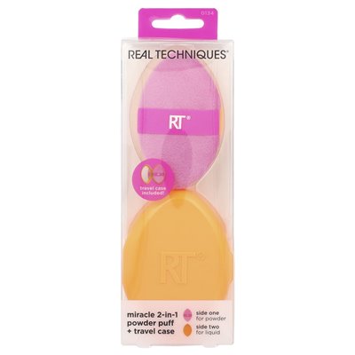 Real Techniques, 2-in-1 Miracle Powder + Travel Case, 2-Piece Set