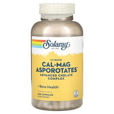 Solaray, 2: 1 Asporotatan Cal-MAG, 240 kapsułek Solaray, 2: 1 Asporotatan Cal-MAG, 240 kapsułek
