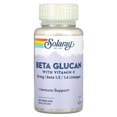 Solaray, beta glucan with vitamin C, 60 Vegcaps vegetables