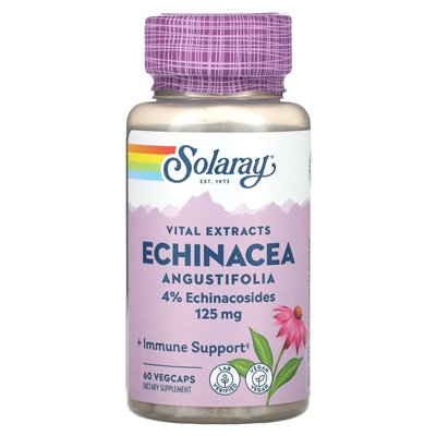 Solaray, Echinacea-Extrakte, Echinacea Angustifolia, 125 mg, 60 vegetarische Kapseln