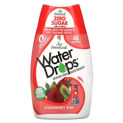 Natürliche Weisheit, süße Wassertropfen, köstliche Stevia-Wasserkultur, Erdbeer-Kiwi, 1,62 fl oz (48 ml)