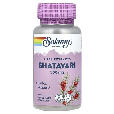 Solaray, Essential Extracts, Shatavari, 500 mg, 60 Vegcaps