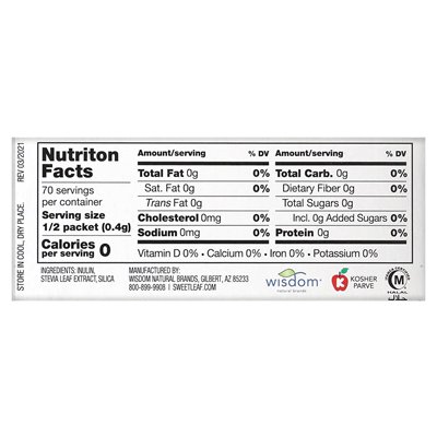 Wisdom Natural, Sweetleaf, Stevia Sweegener, 35 packets, 1 oz (28.3 g)