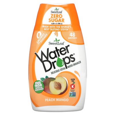 Natural Wisdom, Sweetleaf, Wassertropfen, köstlicher Stevia-Wasserverbesserer, Pfirsich-Mango, 1,62 Fl Oz (48 ml)