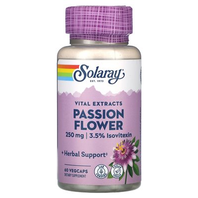 Solaray, istotne ekstrakty, kwiat pasji, 250 mg, 60 warzyw Solaray, istotne ekstrakty, kwiat pasji, 250 mg, 60 warzyw