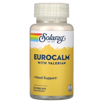 Solaray, Eurocalm z Valerian, 60 Vegcaps