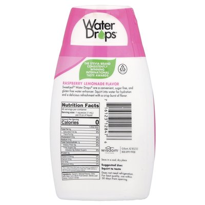 Natural Wisdom, Sweetleaf®, Water Drops®, Köstlicher Stevia-Wasserverbesserer, Himbeerlimonade, 1,62 fl oz (48 ml)