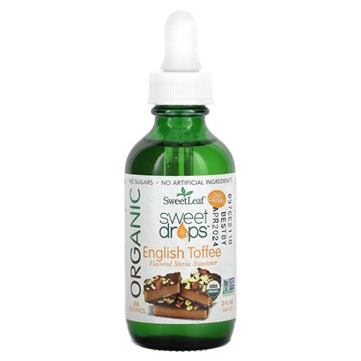 Mądrość naturalna, słodka, organiczne słodkie krople, angielski toffi, 2 fl oz (60 ml)