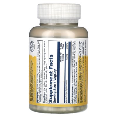 Solaray, Vitamin B-6, 100 mg, 120 pflanzliche Kapseln
