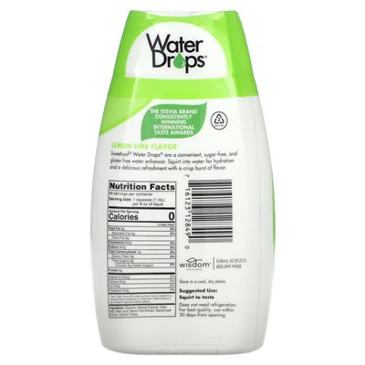 Natural wisdom, sweet, water drops, delicious stevia Water Enhancer, Lemon Lime, 1.62 Fl Oz (48 ml)