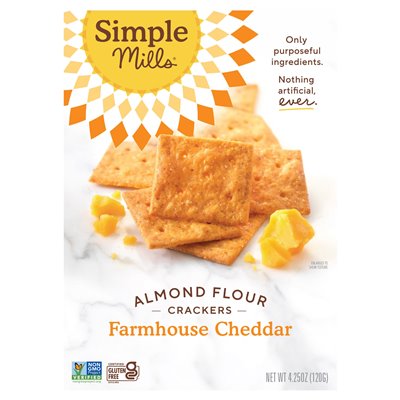 Simple Mills, Cracker aus Mandelmehl, Country Cheddar, 4,25 oz (120 g)