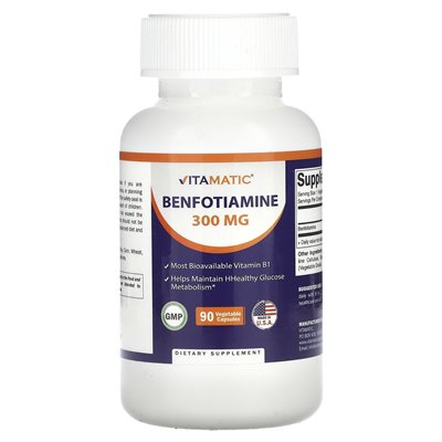 Vitamatic, Benfotiamine, 300 mg, 90 kapsułek warzywnych